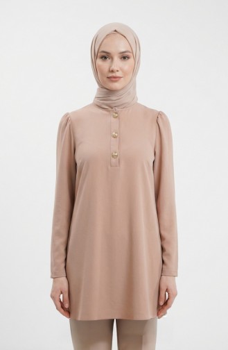 Düğmeli Tunik 1827-07 Sütlü Kahve