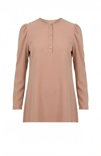 Düğmeli Tunik 1827-07 Sütlü Kahve