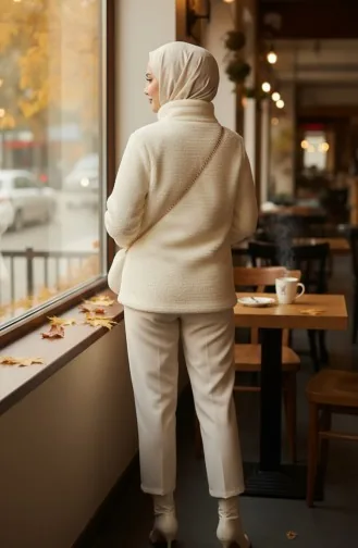 Plüschjacke Mit Reißverschlusstasche 6338-03 Creme 6338-03