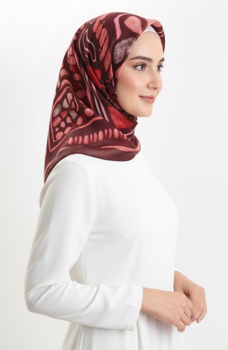 وشاح منقوش باللون الكهرماني 70326-01 عنابي داكن 70326-01