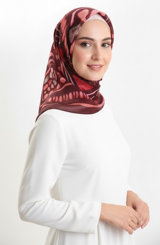 وشاح منقوش باللون الكهرماني 70326-01 عنابي داكن 70326-01