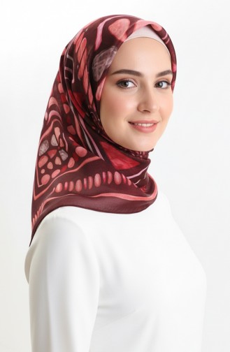 وشاح منقوش باللون الكهرماني 70326-01 عنابي داكن 70326-01