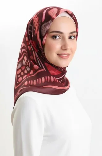 Écharpe à Motif Ambre 70326-01 Bordeaux Foncé 70326-01