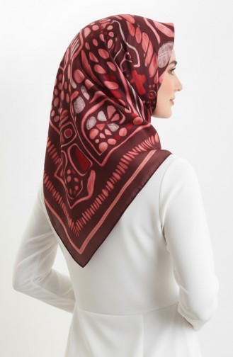 وشاح منقوش باللون الكهرماني 70326-01 عنابي داكن 70326-01