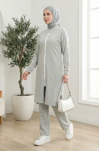 طقم رياضي بسحاب 3044-03 رمادي 3044-03