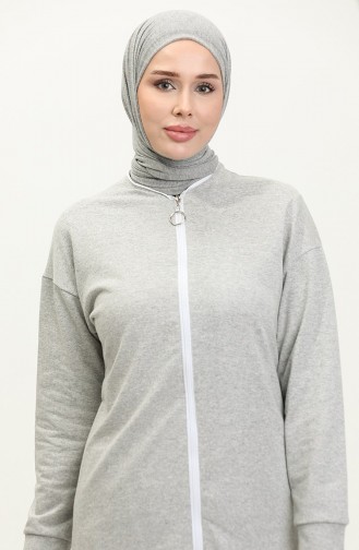 طقم رياضي بسحاب 3044-03 رمادي 3044-03