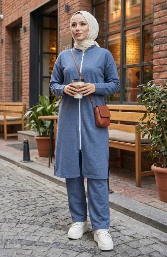 Zippered Tracksuit 3044-15 Indigo 3044-15