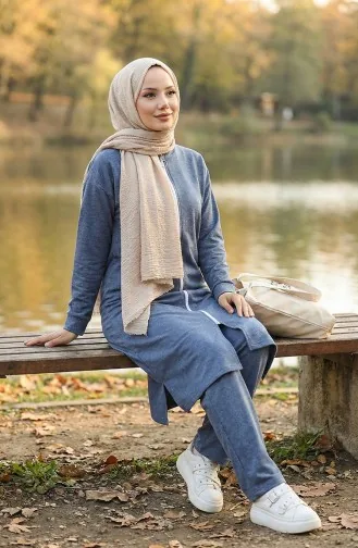 Zippered Tracksuit 3044-15 Indigo 3044-15