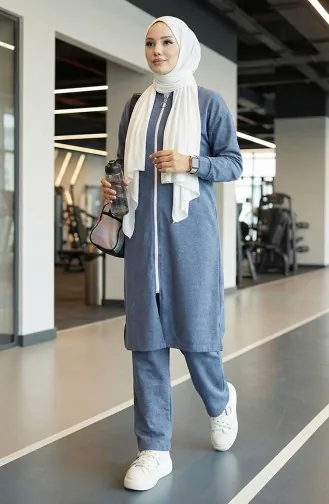 Zippered Tracksuit 3044-15 Indigo 3044-15