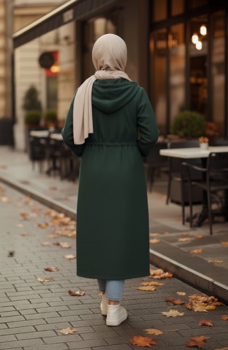 Drawstring Waist Hooded Stash Cape 3199-02 Emerald Green 3199-02