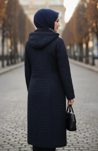 Gewatteerde Jas In Grote Maten 6239-02 Marineblauw 6239-02