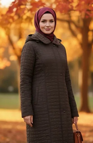 Büyük Beden Kapitone Mont 6239-03 Haki