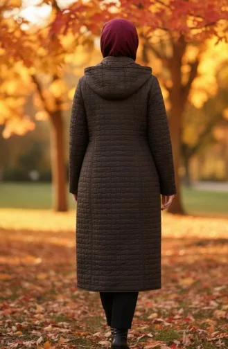 Büyük Beden Kapitone Mont 6239-03 Haki