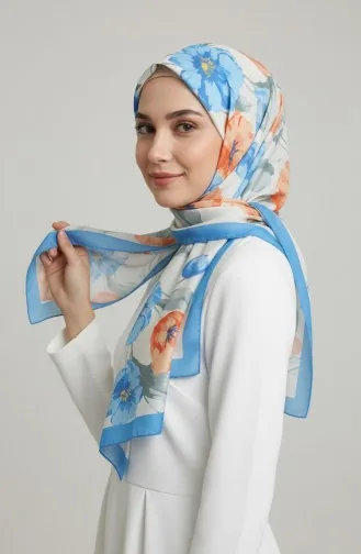 Châle à Motifs 1008-02 Bleu Marine 1008-02