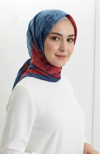 وشاح بنقشة زهور 1015-04 أزرق داكن 1015-04