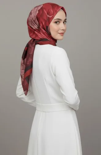 وشاح بنقشة زهور 1015-06 بورغندي 1015-06