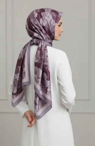 Floral Patterned Scarf 1015-07 Purple 1015-07