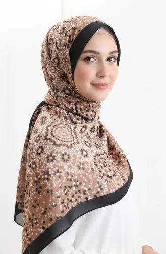 Châle Doux à Motifs 70297-11 Noir Caramel 70297-11