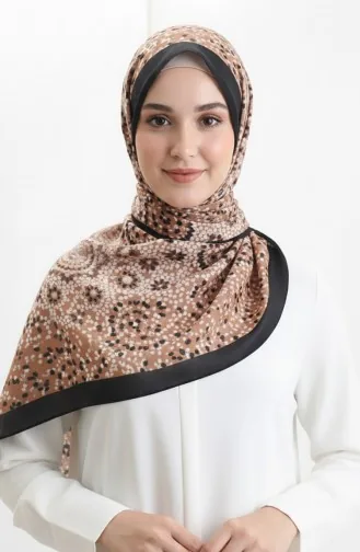 Châle Doux à Motifs 70297-11 Noir Caramel 70297-11