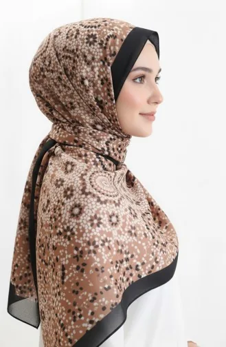 Châle Doux à Motifs 70297-11 Noir Caramel 70297-11