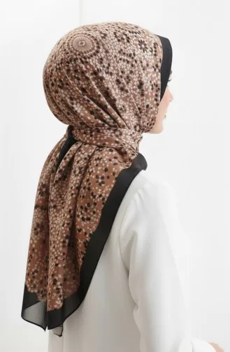 Châle Doux à Motifs 70297-11 Noir Caramel 70297-11