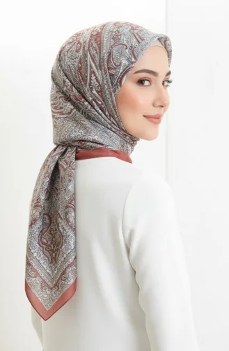 Châle Janjan à Motif Ethnique 70304-16 Terracotta 70304-16