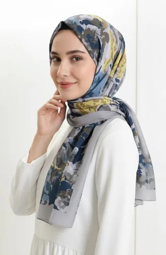 وشاح ناعم منقوش 70317-06 أصفر حجري 70317-06