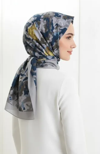 وشاح ناعم منقوش 70317-06 أصفر حجري 70317-06