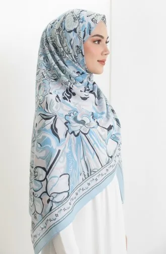 Katoenen Patroon Cocon Sjaal 70327-02 Blauw 70327-02