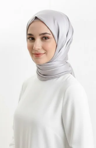 شال فيسكوز طويل ذو شراشيب 70331-06 فضي رمادي 70331-06