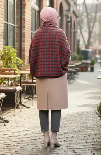 Omuz Şal 1064-01 Siyah Kırmızı