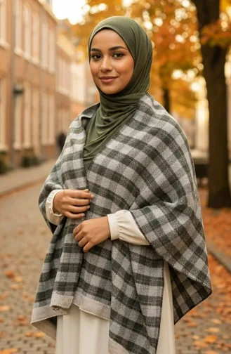 Schulterschal 1107-02 Grau Khaki 1107-02