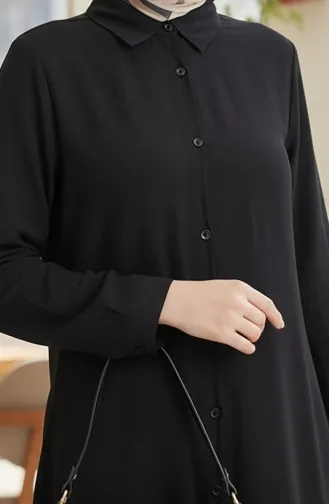 Tunique Boutonnée En Viscose 6116-10 Noir 6116-10