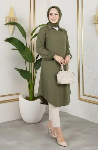 تونيك فيسكوز بأكمام مرنة 0171-10 كاكي 0171-10