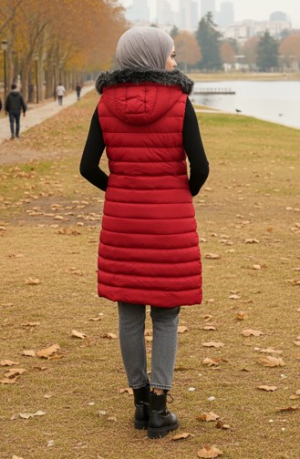 Gewatteerd Vest Met Capuchon En Rits 70030-01 Claret Red 70030-01