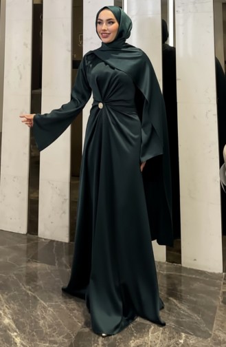 Abendkleid Aus Satin Mit Cape 4664-06 Khaki 4664-06