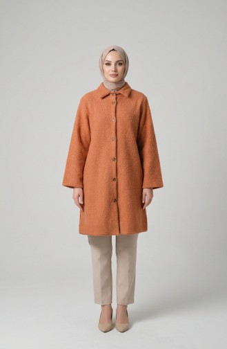 Full-Length Buttoned Winter Coat 2220-01 Orange 2220-01