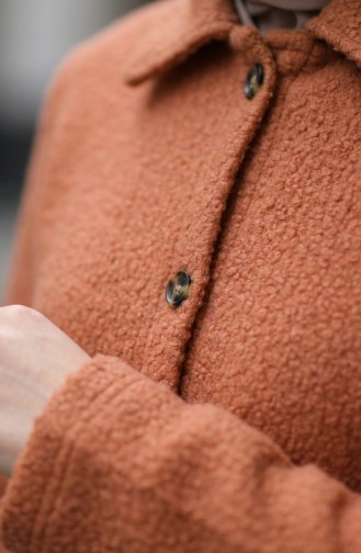 Full-Length Buttoned Winter Coat 2220-01 Orange 2220-01