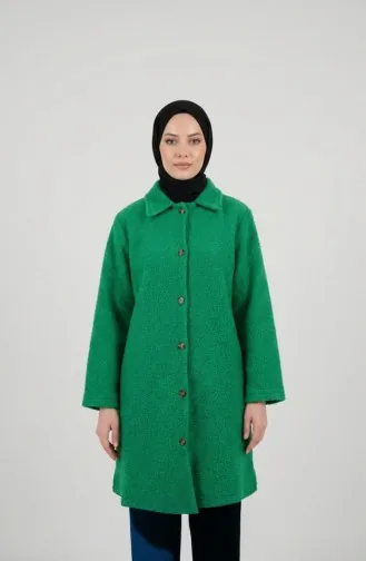 Full-Length Buttoned Winter Coat 2220-02 Green 2220-02