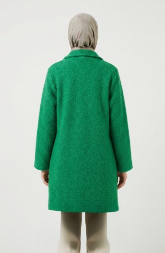 Langer Geknöpfter Wintermantel 2220-02 Grün 2220-02