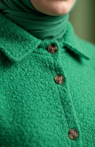 Langer Geknöpfter Wintermantel 2220-02 Grün 2220-02