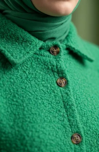Full-Length Buttoned Winter Coat 2220-02 Green 2220-02