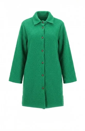 Full-Length Buttoned Winter Coat 2220-02 Green 2220-02