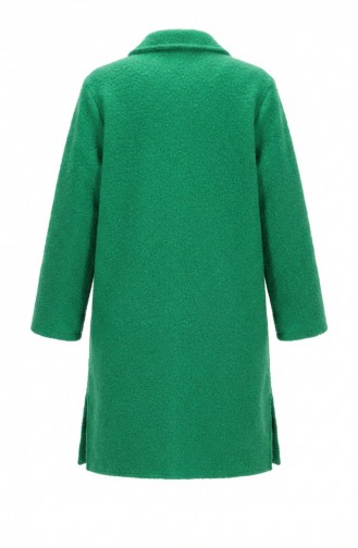 Langer Geknöpfter Wintermantel 2220-02 Grün 2220-02