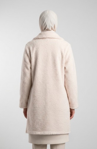 Langer Geknöpfter Wintermantel 2220-03 Creme 2220-03