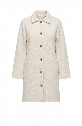 Langer Geknöpfter Wintermantel 2220-03 Creme 2220-03