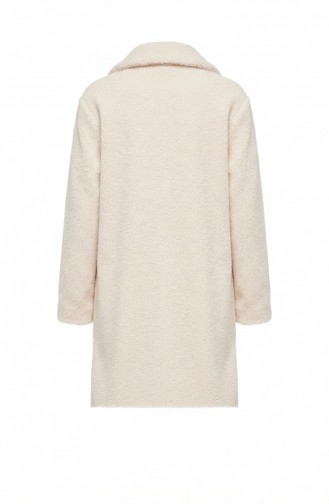 Langer Geknöpfter Wintermantel 2220-03 Creme 2220-03
