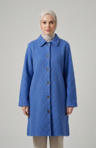 Langer Geknöpfter Wintermantel 2220-04 Indigo 2220-04