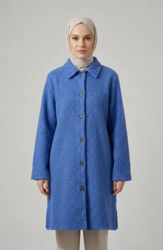 Full-Length Buttoned Winter Coat 2220-04 Indigo 2220-04