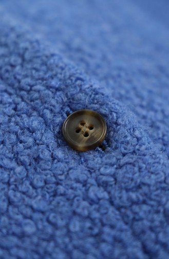 Langer Geknöpfter Wintermantel 2220-04 Indigo 2220-04